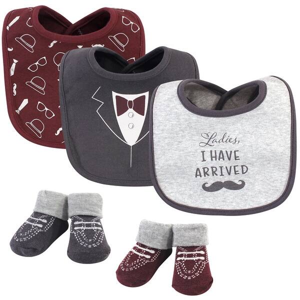 slide 1 of 1, Hudson Baby Infant Boy Cotton Bib and Sock Set 5pk, Ladies I Have Arrived, One Size - Ladies I Have Arrived - One Size One Size - Ladies I Have Arrived