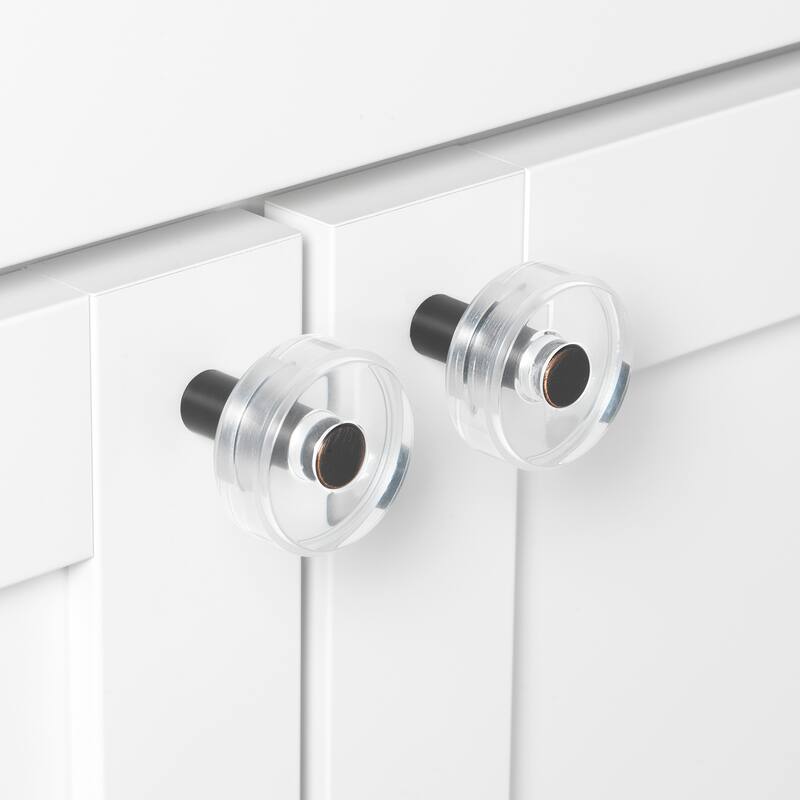 GlideRite 1-1/2 in. Round Clear Cabinet Knobs, Rubbed Bronze (5-Pk) - Oil Rubbed Bronze