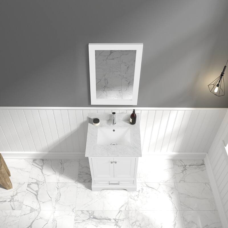 Blossom Copenhagen 24" Bathroom Vanity with Marble Top, Sink & Mirror