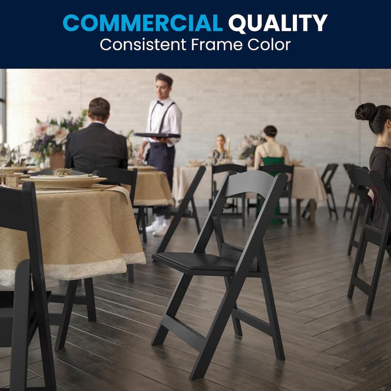 Set of 2 Folding Chairs with Padded Seats - 18"D x 17.25"W x 30.75"H