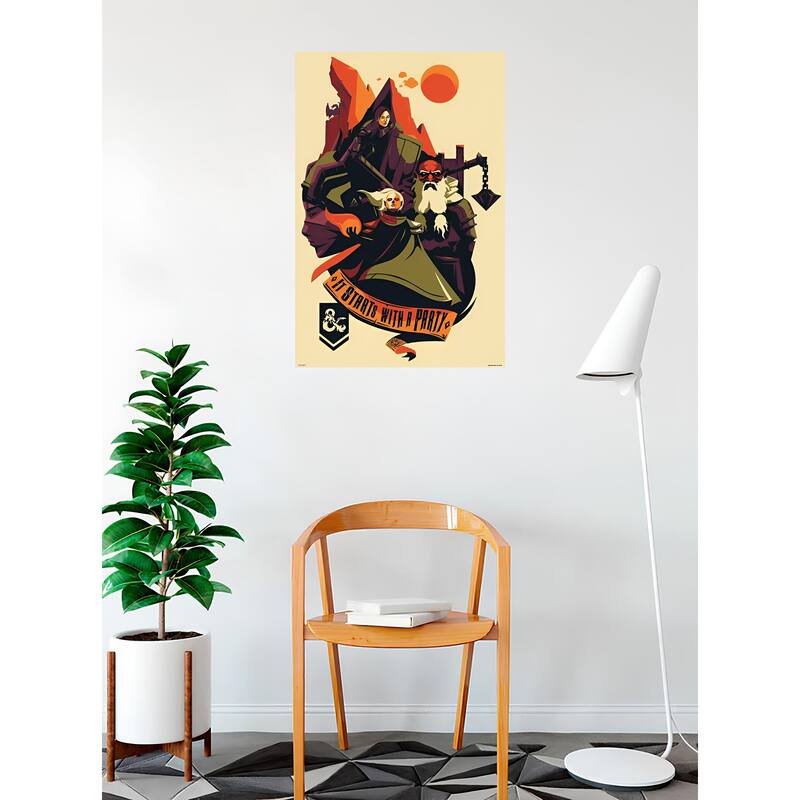 Dungeons & Dragons-Starts with a Party Art Poster - 24 x 36 Inch