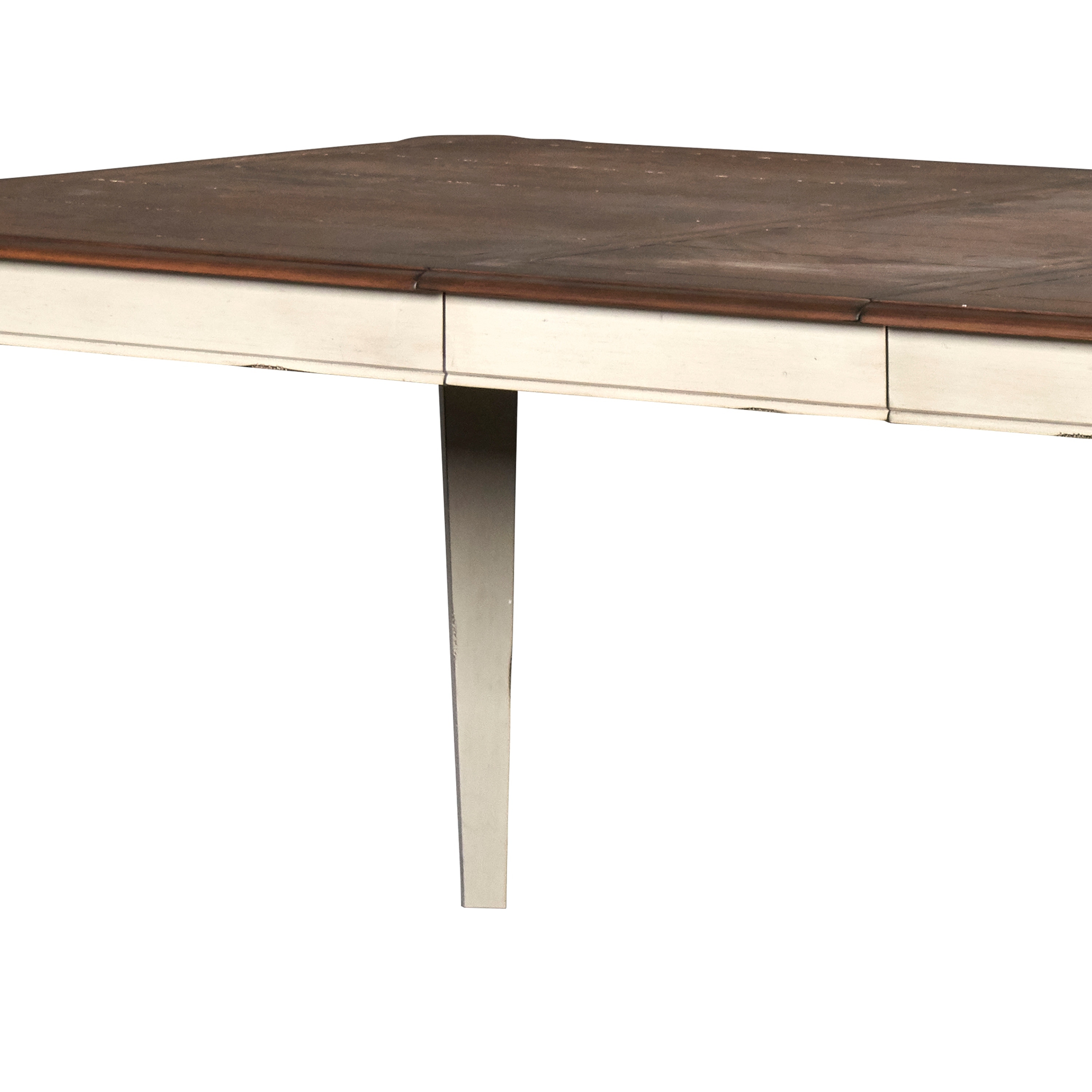 Shop Black Friday Deals On Plank Top Wooden Dining Table With Extendable Leaf Antique White And Brown On Sale Overstock 31584778