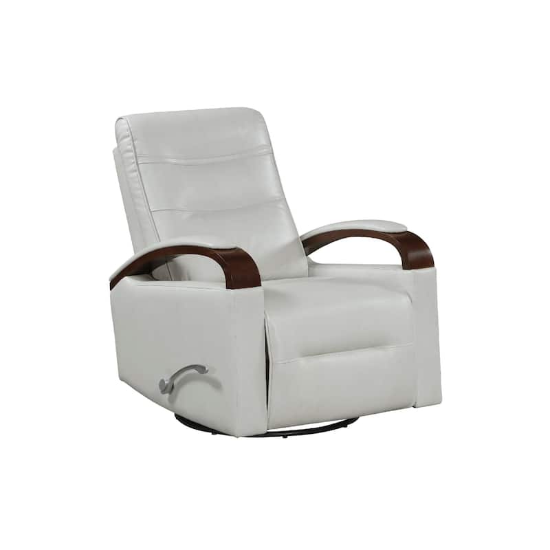 Gex Swivel Glider Manual Reclining Chair, Smoke Gray Faux Leather