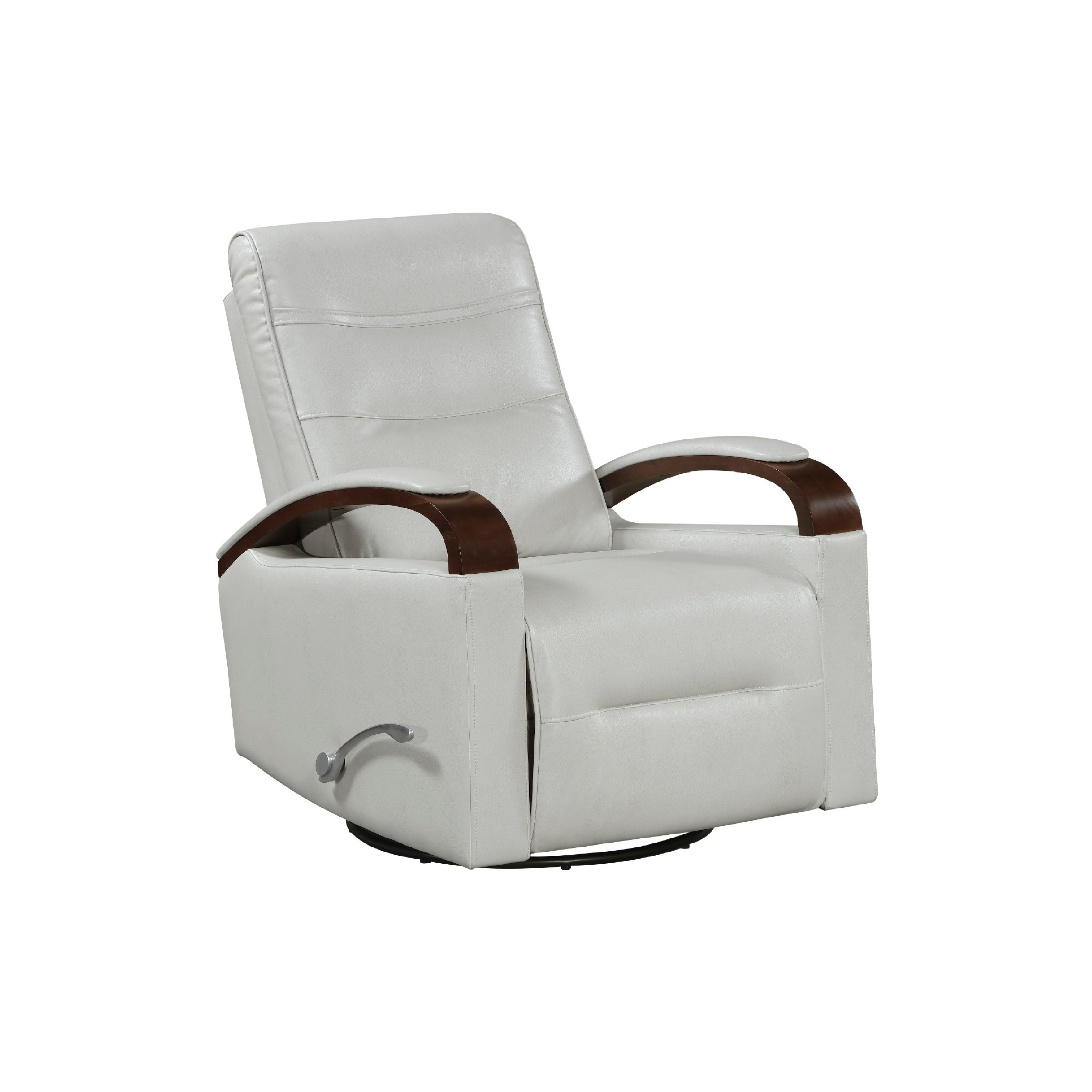 Gex Swivel Glider Manual Reclining Chair, Smoke Gray Faux Leather
