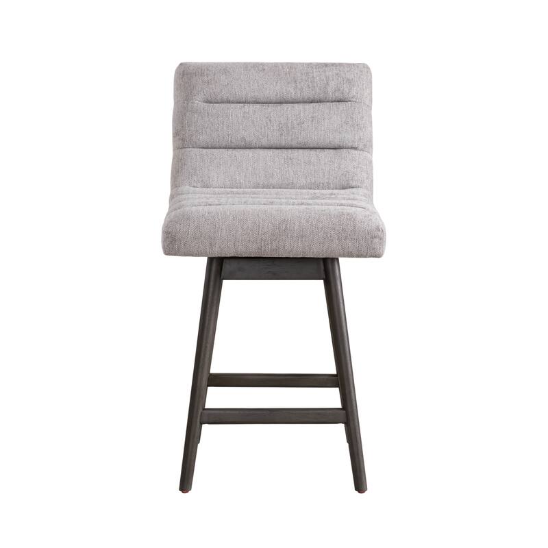 Elias Modern Swivel Bar Stool, Upholstered Counter Stool with Solid Wood Frame