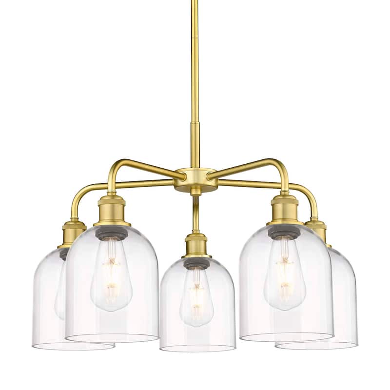 Innovations Lighting 516-5CR-15-24 Bella Chandelier Bella 5 Light 24" - Satin Gold / Clear