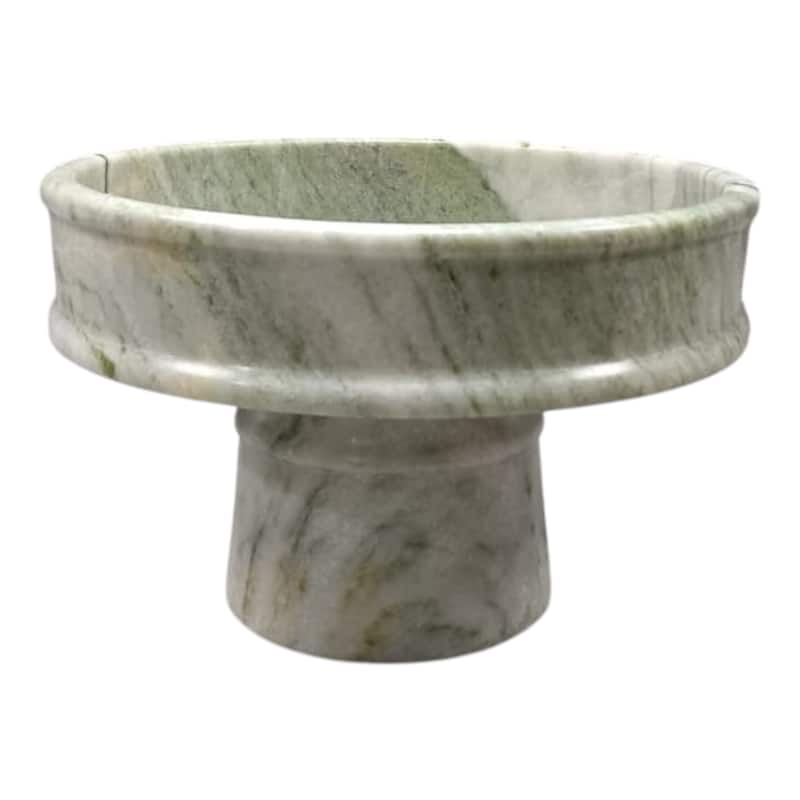 Marble Decorative Bowl Fauna-Inspired Natural Finish - 8" Green - 11.75" x 11.75" x 8"