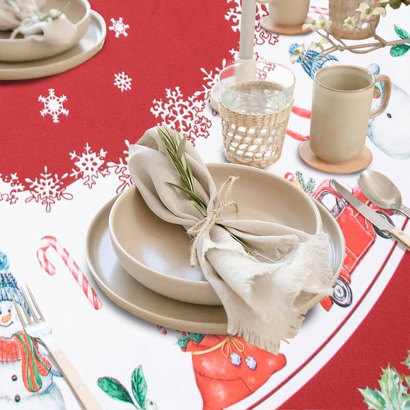 Ray Star Happy Christmas tablecloth Festival