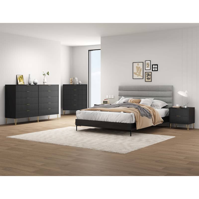 Manhattan Comfort 3-Piece Dumbo Modern Multi Dresser Nighstand Set