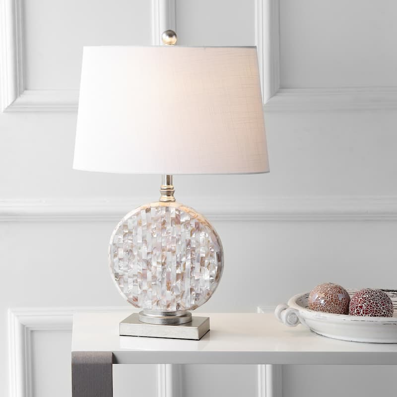 Douglas 24" Seashell LED Table Lamp, Cream by JONATHAN Y