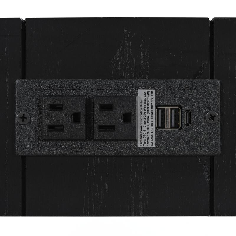 Rustic Minimalist Console Table with Hidden Drawer, Side Power Outlet,Wood Entryway Table for Entryways, Living Rooms