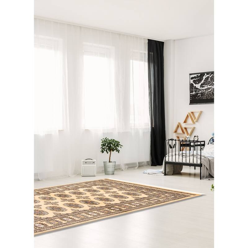 ECARPETGALLERY Hand-knotted Peshawar Bokhara Beige Wool Rug - 3'1 x 5'0