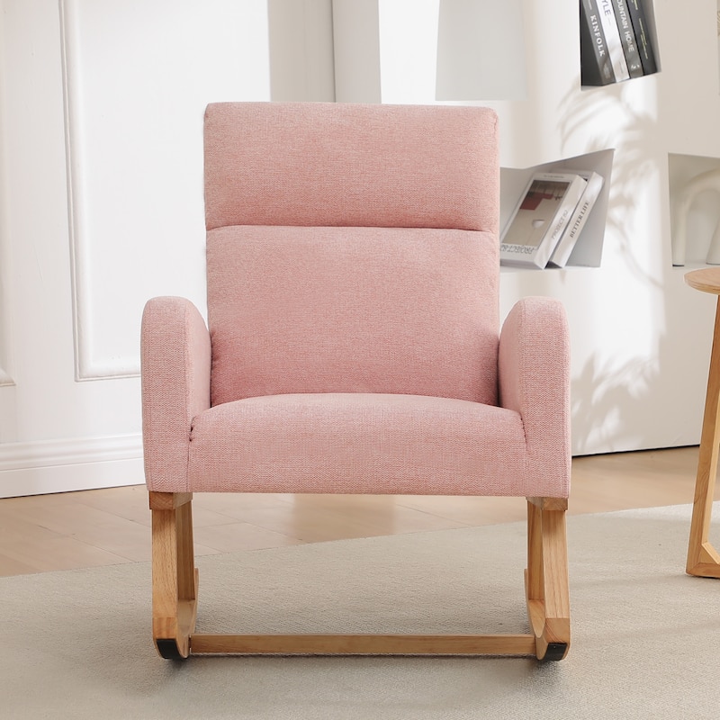HOMYKA 28" Wide Rocking Chair for Nursery with Solid Wood Leg