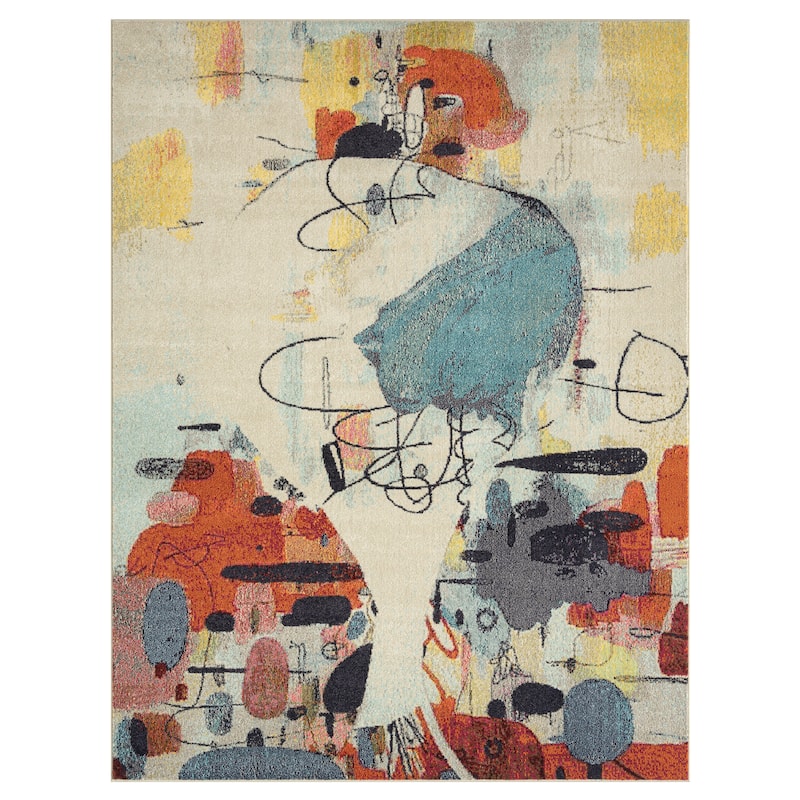 Katie Merz COLORWRKS Abstract Multi Mix Area Rug