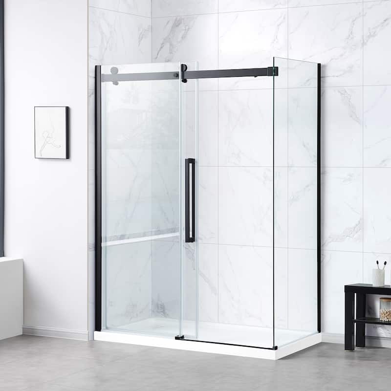 Bel Soft Close 3-Piece Base/Door Rectangular Corner Shower Kit (Left or Right Drain)