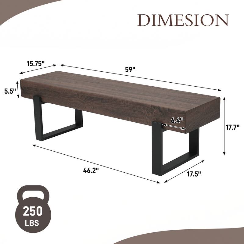 Wood Bench for Bedroom End of Bed, Farmhouse Indoor Kitchen Table Benches