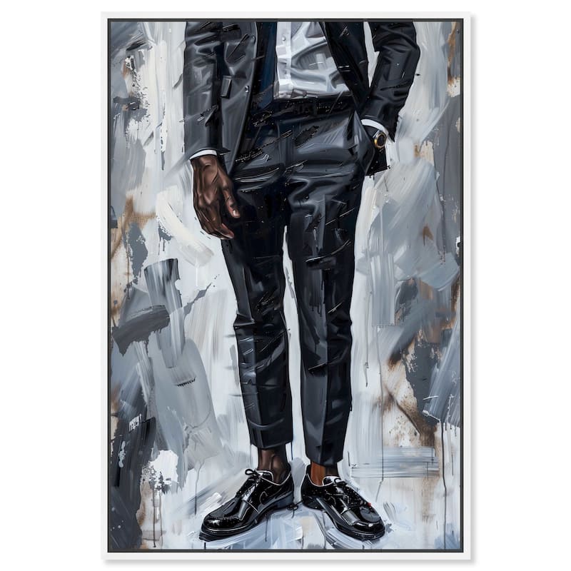 Notoriart Man Of Style Framed Men Style 1 Piece Canvas Wall Art - 31 x 46 - White
