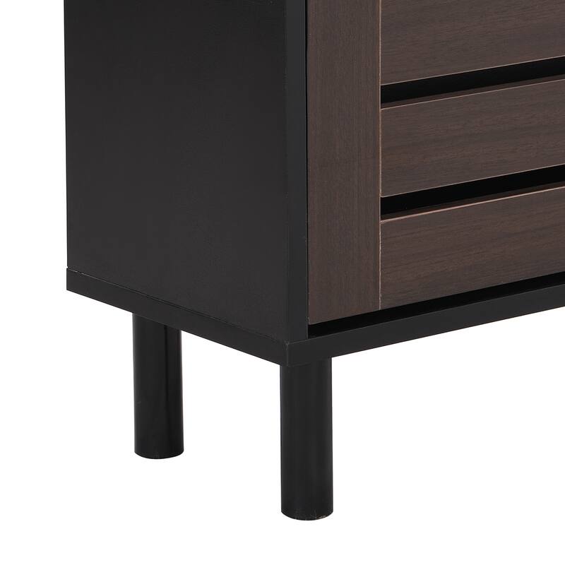 Slim Tipping Bucket Shoe Cabinet with Hanging Hooks, Entryway Hidden Wood Shoe Organizer Shoe Rack with Adjustable Pane