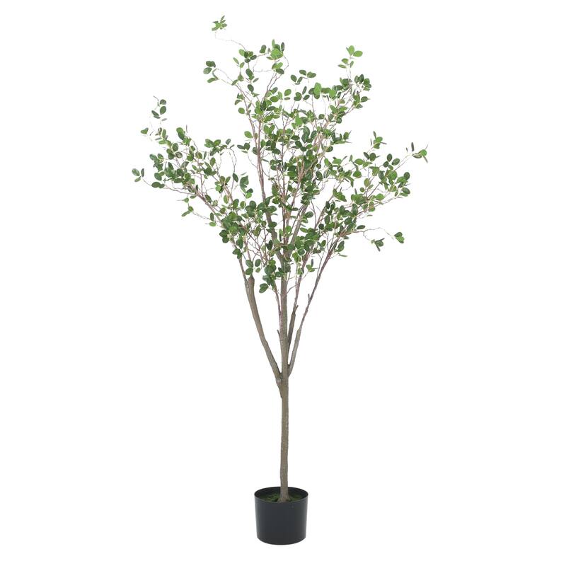 Deso Artificial Milan Leaf Bonsai, Rich Green Oval Leaves 59 Inch
