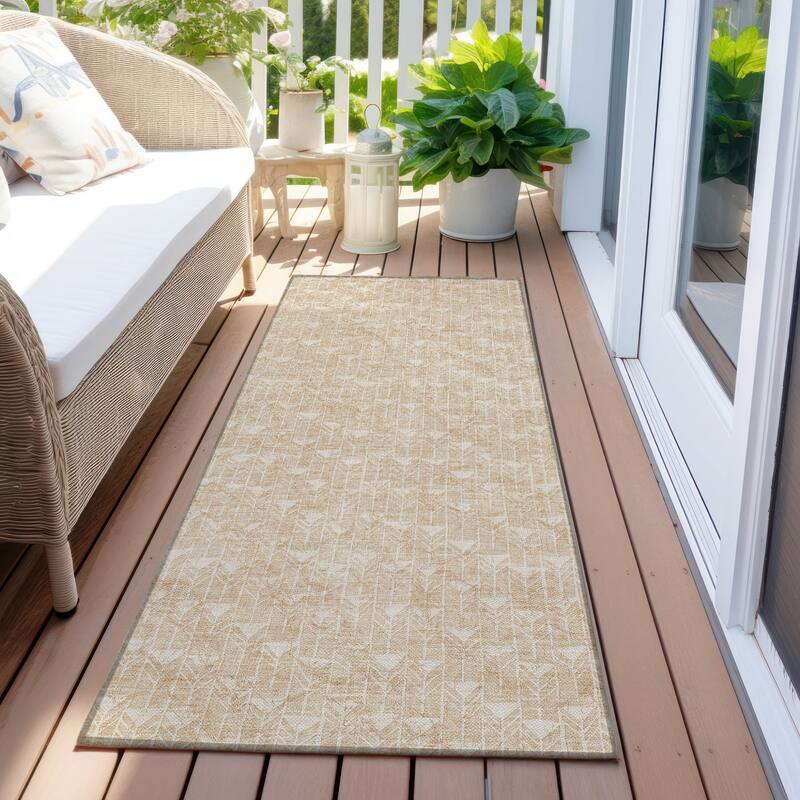 Hari Abstract Shapes Weather Resistant Classic Meets Modern Outdoor Rug