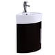 preview thumbnail 8 of 10, Corner Vanity Sink Myrtle 16.5" White Porcelain Sink With Black Cabinet, Faucet And Drain Renovators Supply