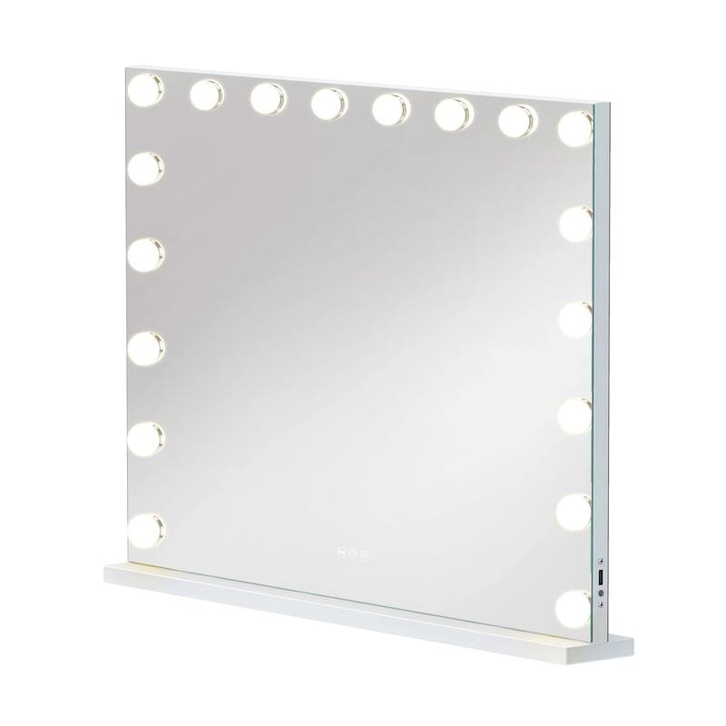 Large Lighted Makeup Mirror with USB Port