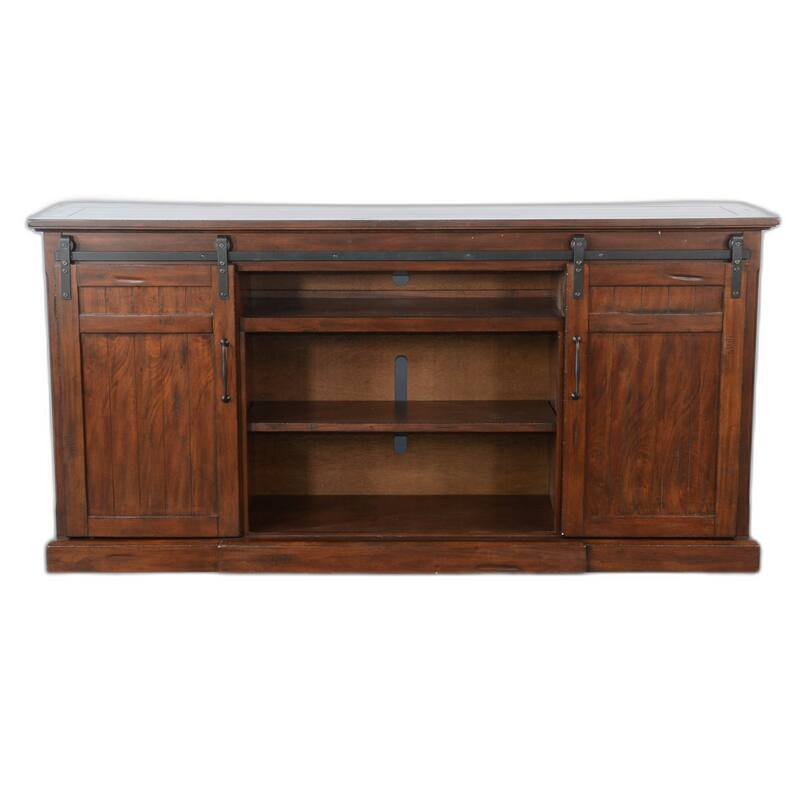 Reggie TV Media Entertainment Console, Fireplace Option, 78 Inch Brown