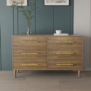 slim fit dress slacks Walnut 6 Drawer Dresser | Bedroom main image 0