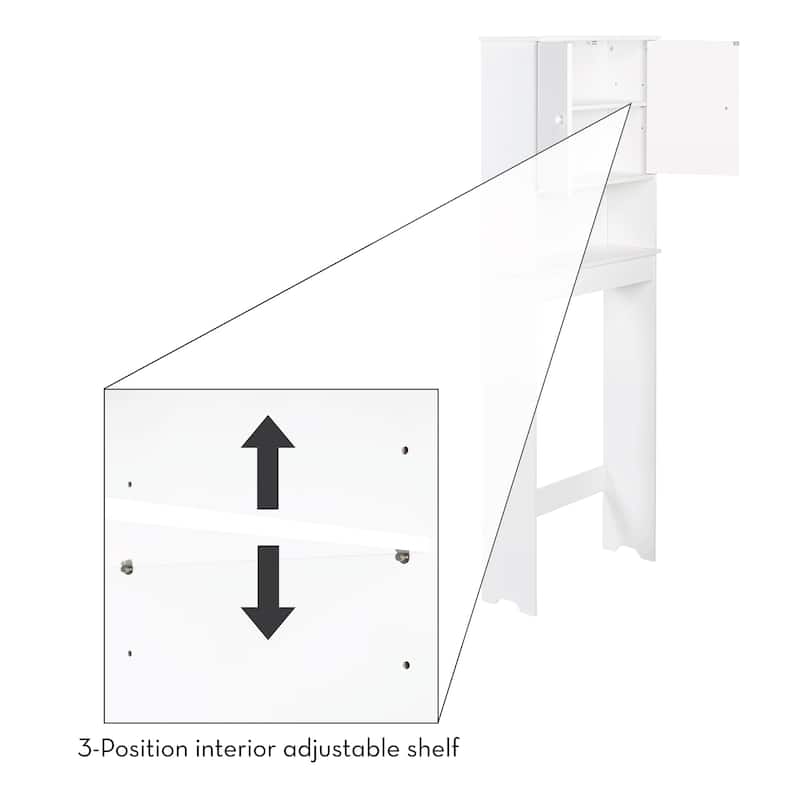 RiverRidge Medford Over the Toilet Bathroom Spacesaver Wall Medicine Storage Cabinet - White