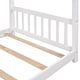 preview thumbnail 8 of 8, Twin House Platform Bed with Headboard & Footboard, Wood Low Bedframe with Roof for Kids Bedroom, No Box Spring Needed, White