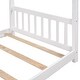 preview thumbnail 7 of 8, Twin Size House Platform Bed with Roof Design, Pine Wood Frame, Open Concept with Headboard & Footboard for Kids Room, White