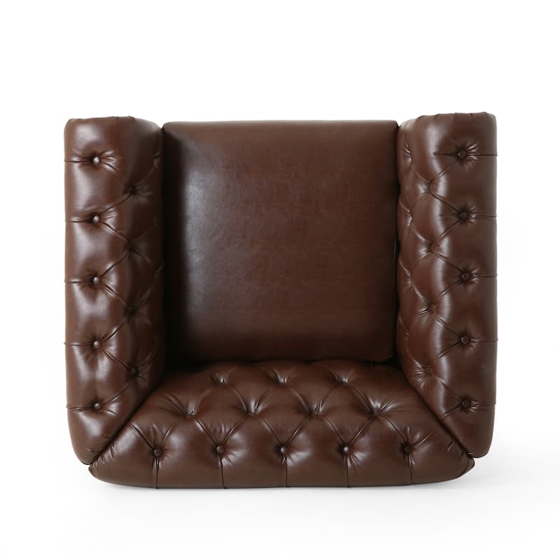 Castalia Chesterfield Tufted Club Chair by Christopher Knight Home - 39.00" L x 33.50" W x 28.00" H