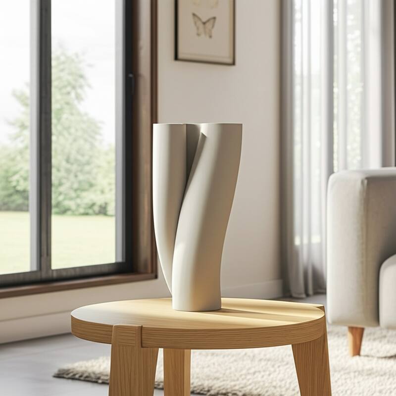 Stoneware Spiral Vase Unique Sculptural Textured Surface