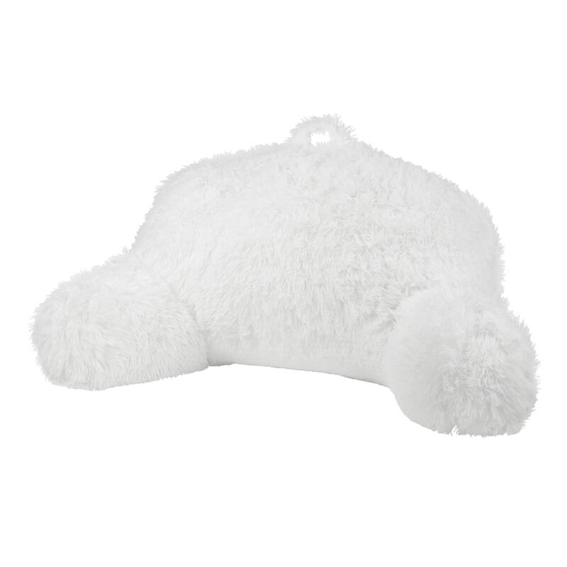 Klear Vu Shaggy Bed Rest Back Support Pillow, One Size - White