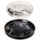 A&B Home Quinn Black and White Marble Design Round Trays (Set of 2) - Thumbnail 1