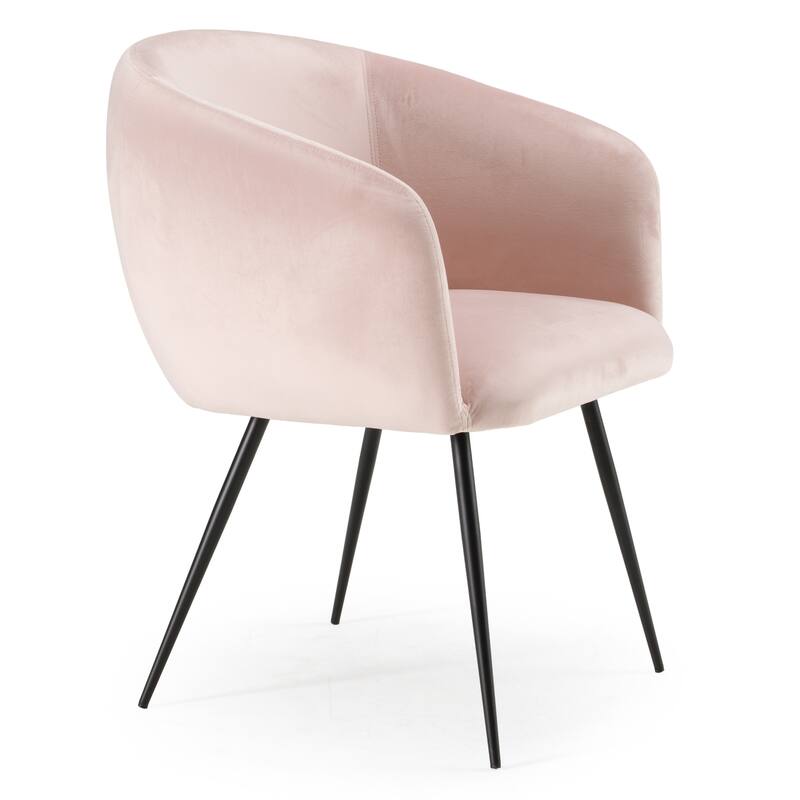 Modrest Luzerne Modern Pink Velvet Dining Chair