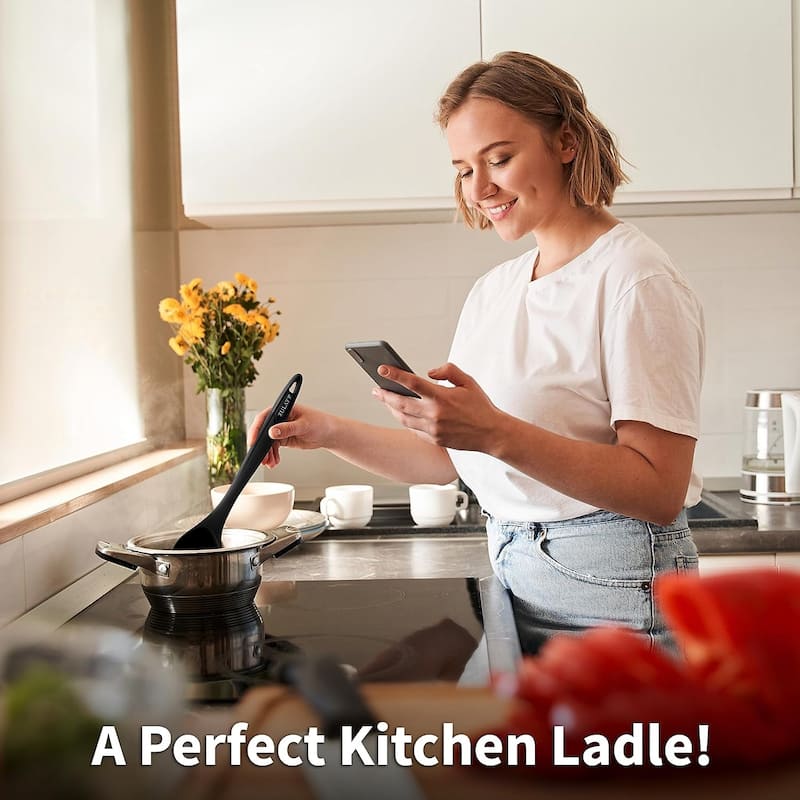 Zulay Kitchen Soup Ladle Spoon with Comfortable Grip