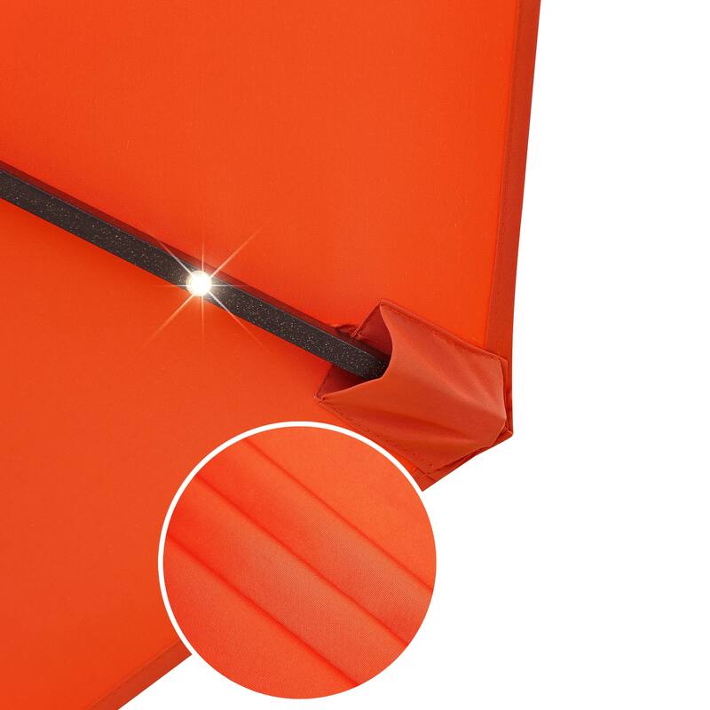 Clihome 9-Ft Outdoor 32 LED Solar Market Umbrella with Tilt & Crank