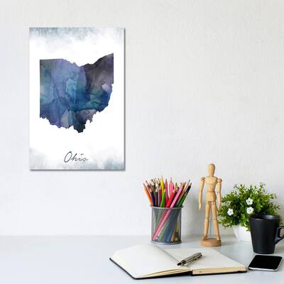 iCanvas "Ohio State Bluish" by WallDecorAddict Canvas Print