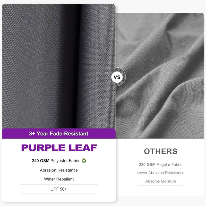 PURPLE LEAF 10 ft Solar Powered LED Patio Cantilever Umbrella with 360-degree Rotation