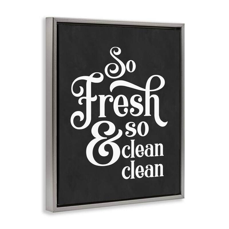 Stupell So Fresh So Clean Laundry Phrase Vintage Typography Floater Frame - Grey