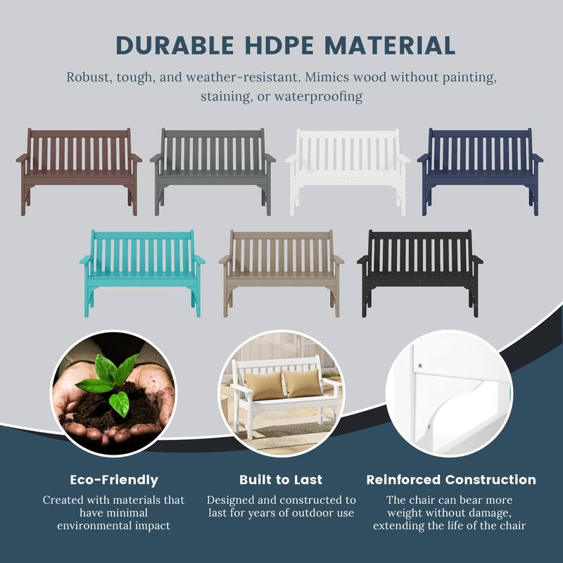 Laguna Poly 51 Inch Garden Bench