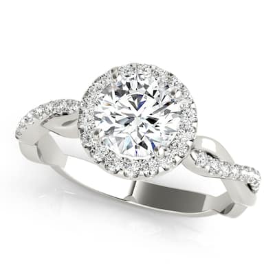 Auriya 14k White Gold Lab Grown Round Diamond Halo Engagement Ring 0.50 to 5.00 ct. tw. (F-G VS)