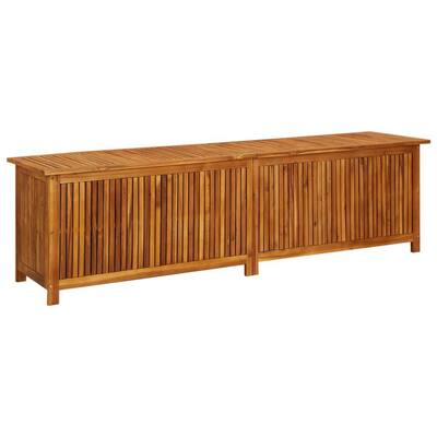 Misty Outdoor Storage Box, 79 Inch Natural Brown Solid Acacia Wood