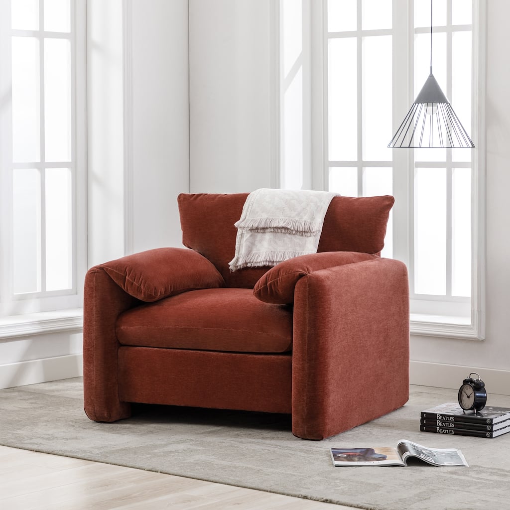 38.6'W Modern Style Chenille Oversized Armchair