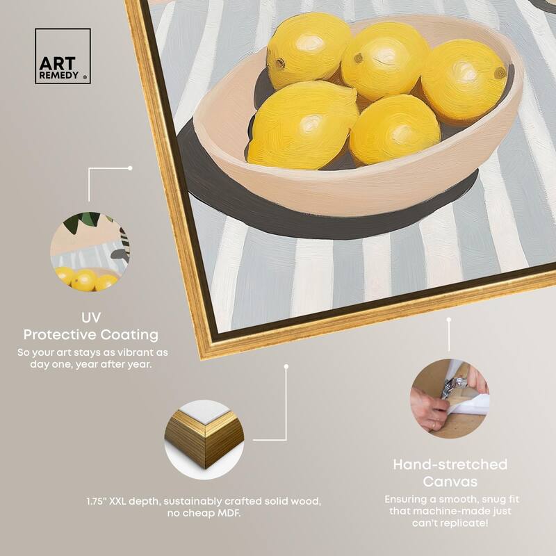 Lemon with Green Canvas by Art Remedy