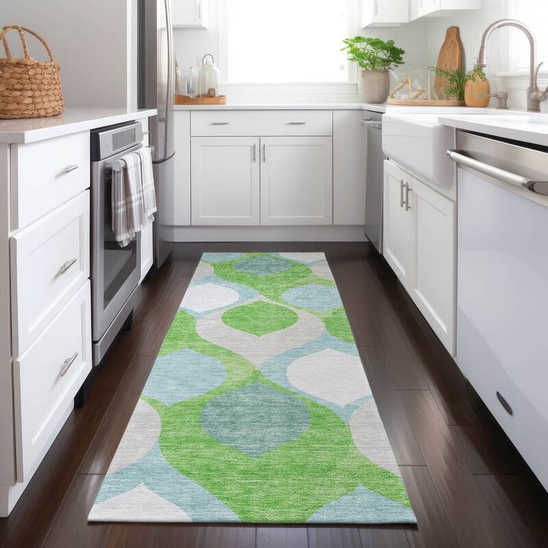 Machine Washable Indoor/ Outdoor Chantille Geo Contemporary Rug