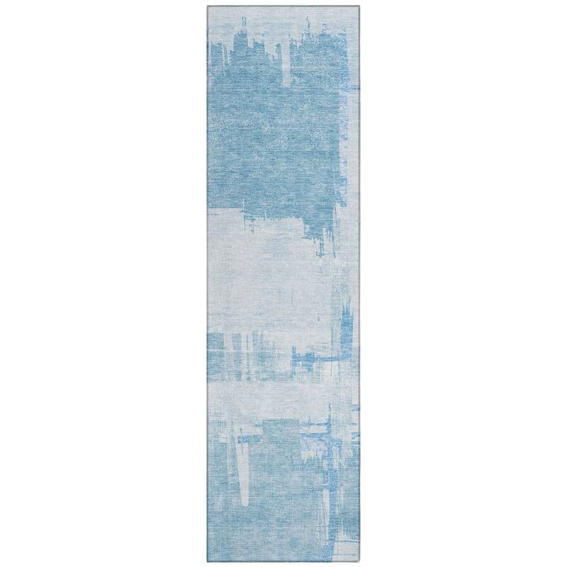 Machine Washable Indoor/ Outdoor Chantille Abstract Modern Rug
