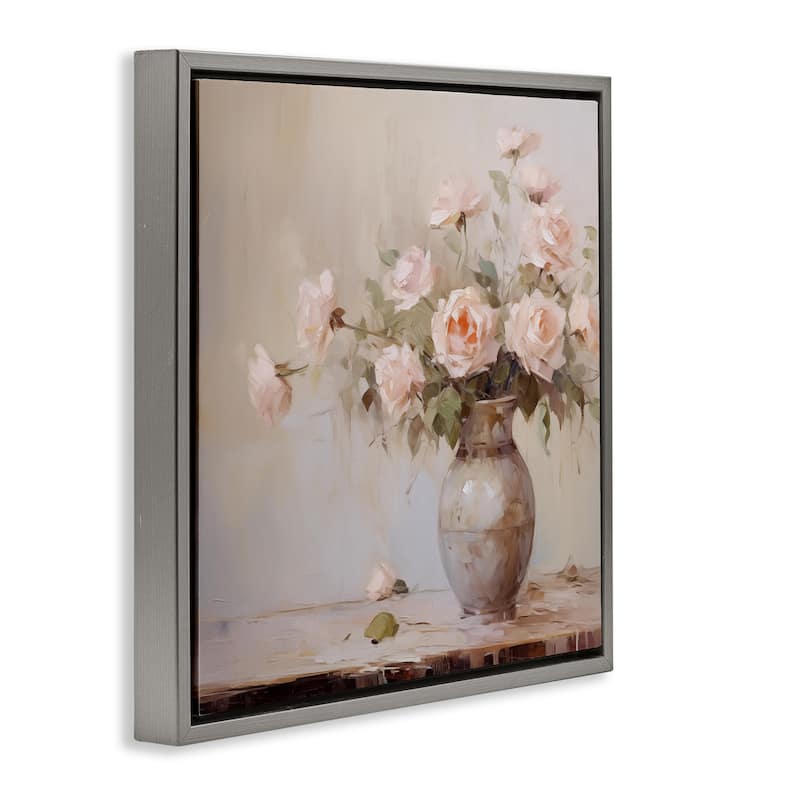 Stupell Romantic Rose Bouquet Framed Floater Canvas Wall Art Design By Arlington Prints
