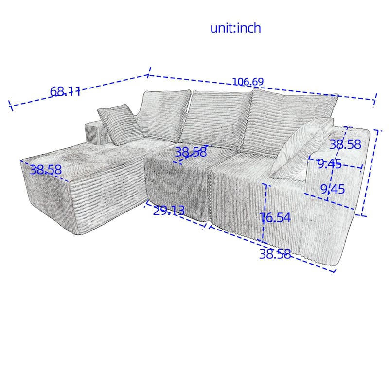 Corner Combination Sectional Sofa with Multiple Combinations Available